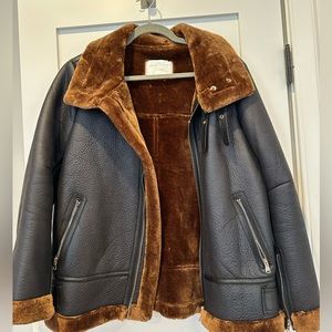 Zara Faux Fur Lined Moto Jacket